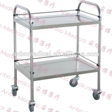 304 Stainless Steel Two Shelves surgical instrument trolley